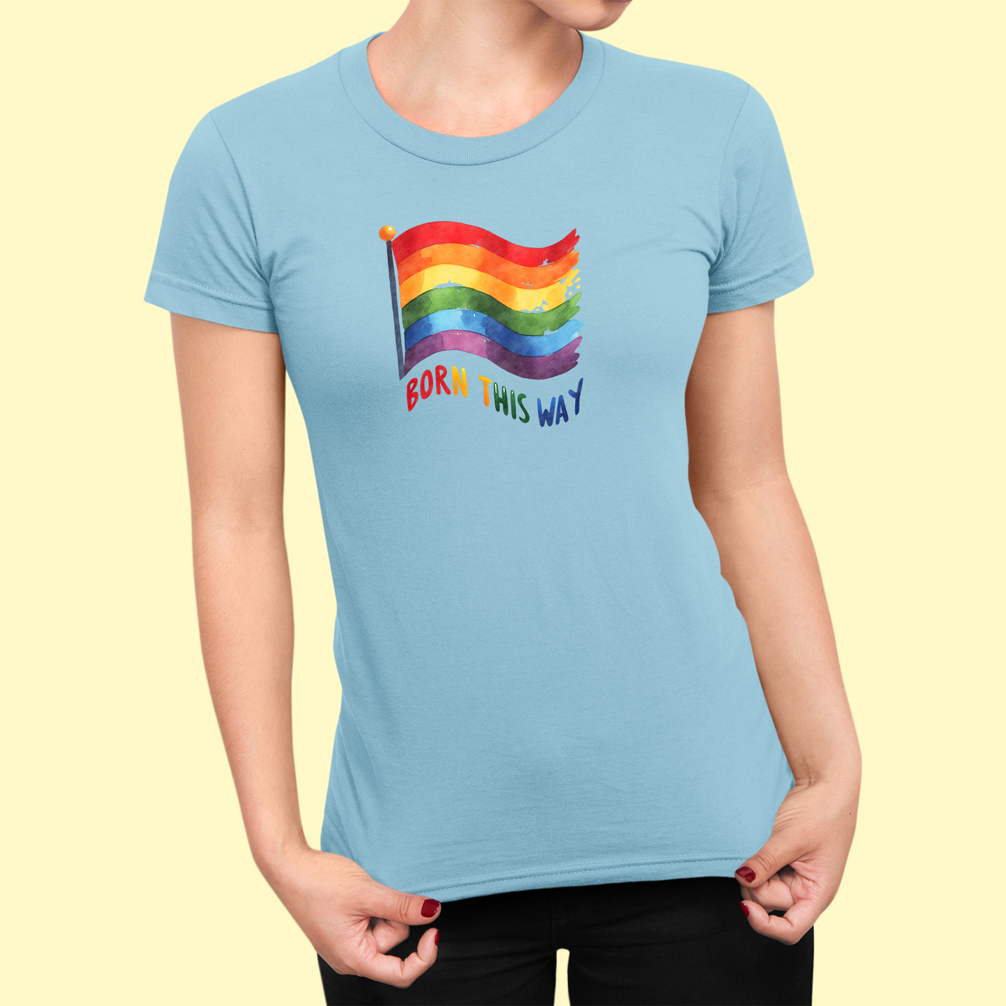 Tričko "Born This Way" s Dúhovou Vlajkou - Bombové