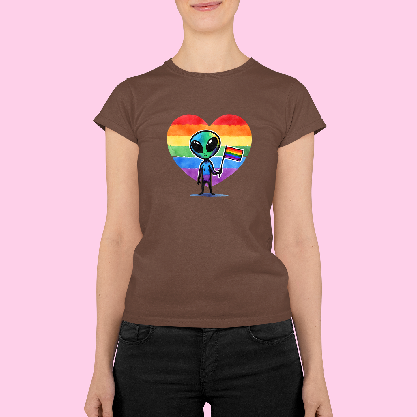 Tričko s Mimozemšťanom a Dúhovou Vlajkou - Bombové