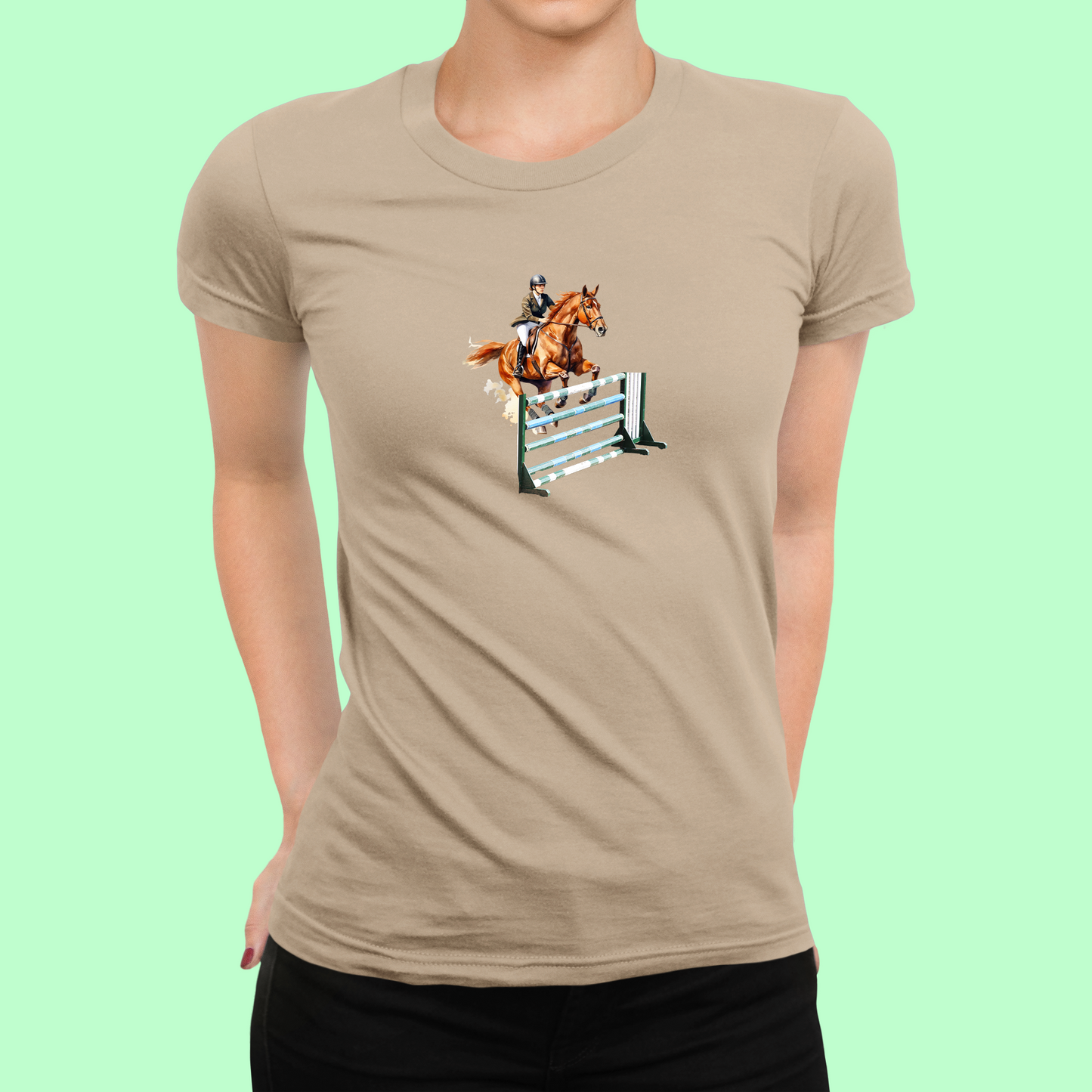 Tričko | Kôň skákajúci cez prekážku |