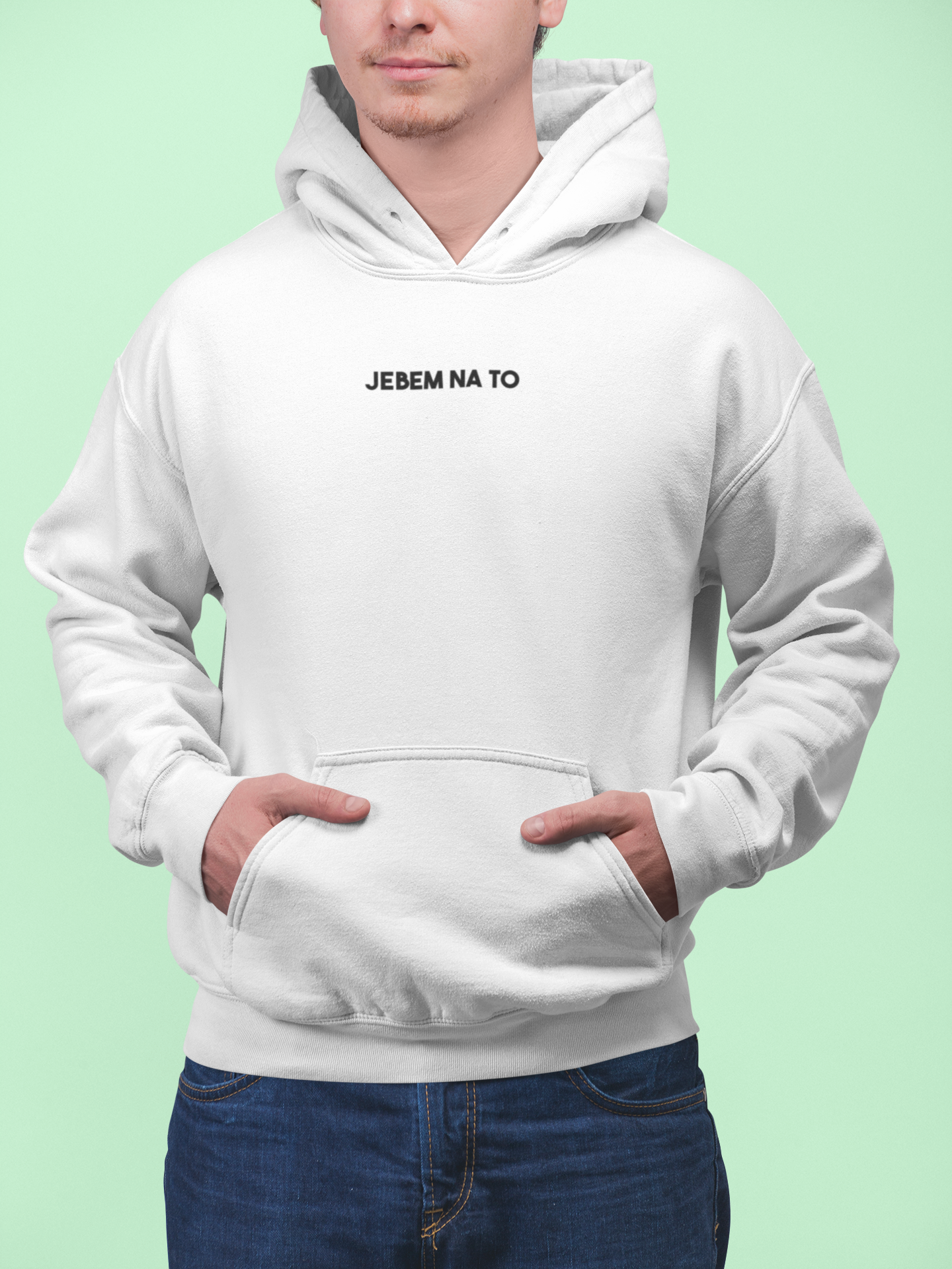 Mikina s nápisom "Jebem na to"