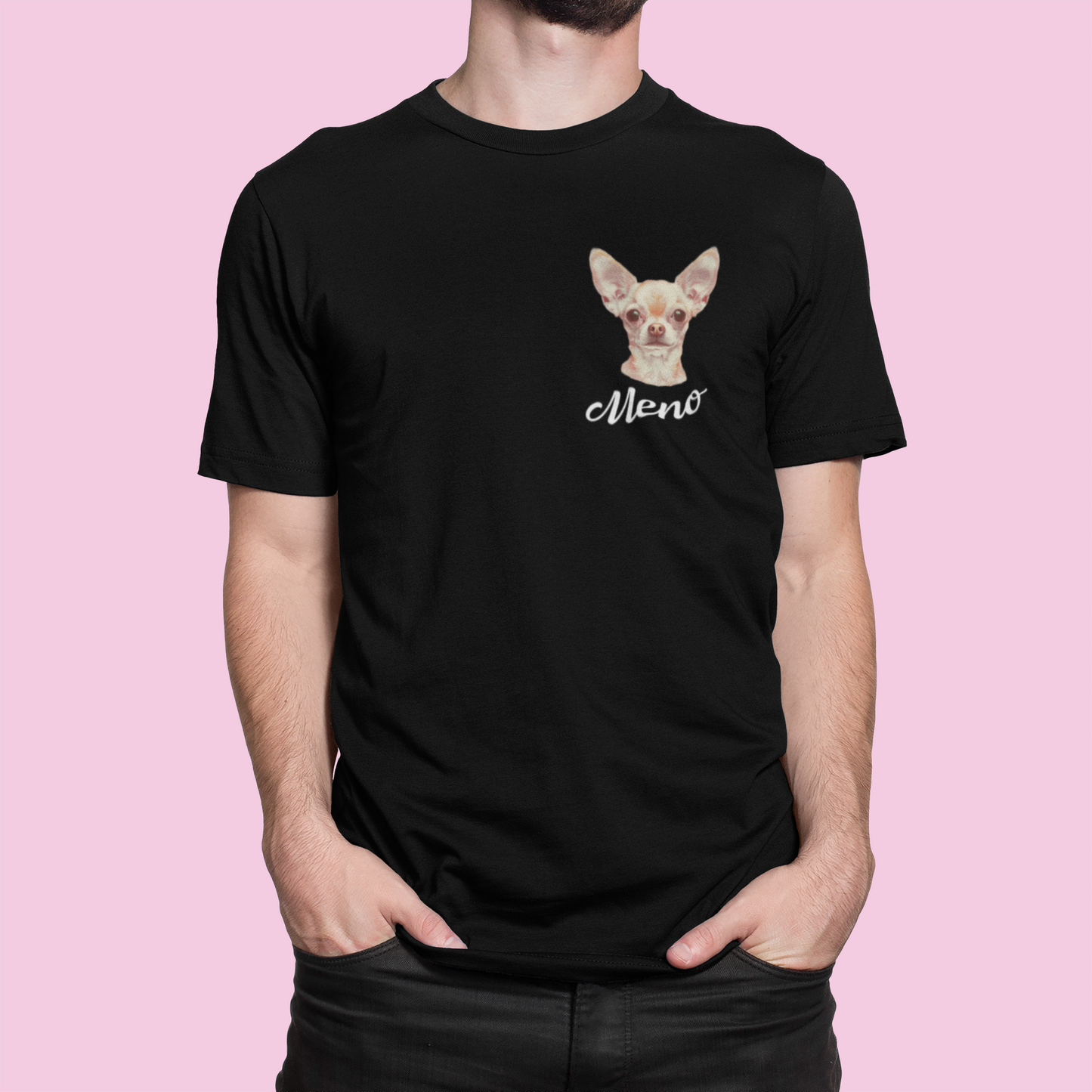 Tričko Čivava (čierna, biela) | personalizované tričko s menom psíka - Bombové