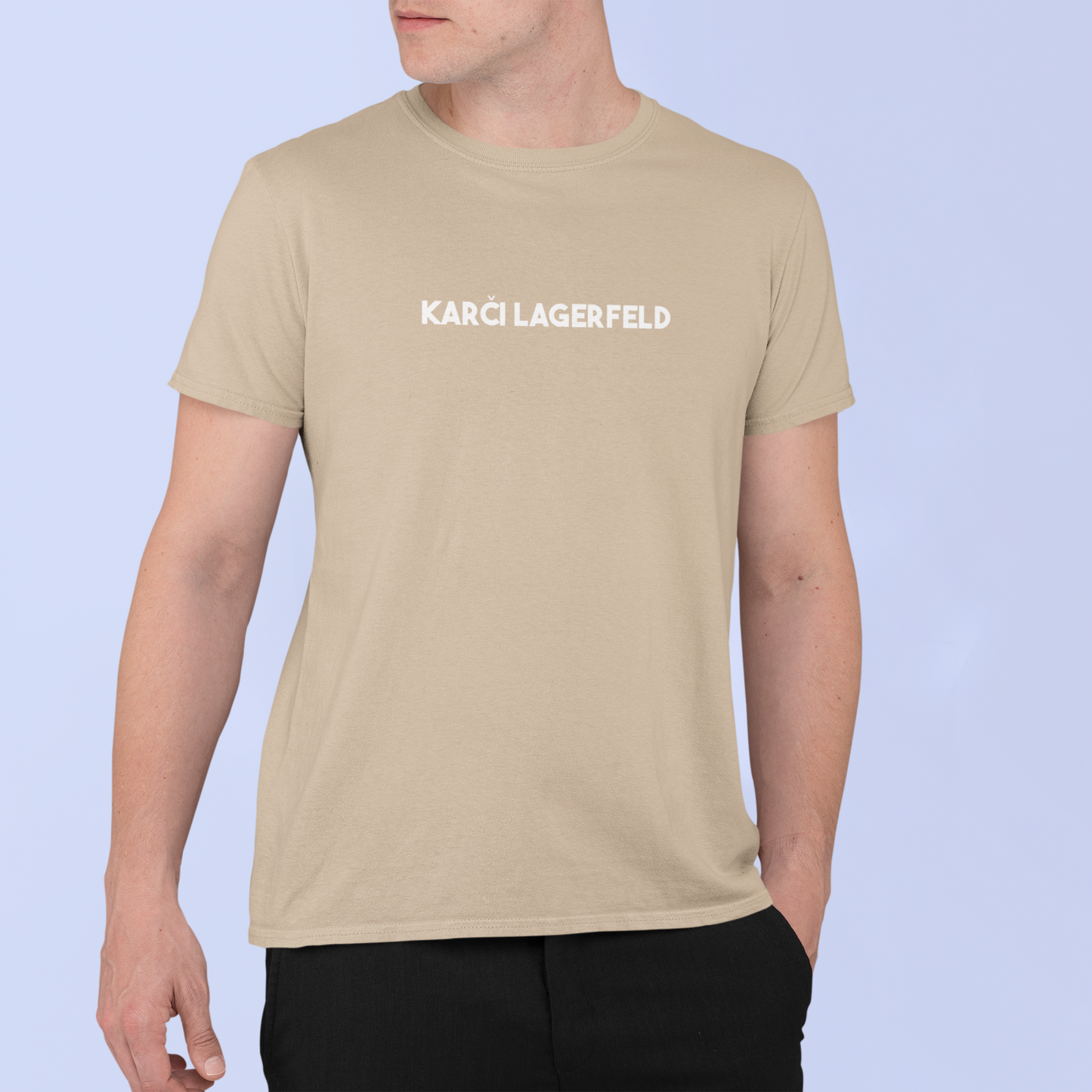 Tričko s nápisom "Karči Lagerfeld" - Bombové