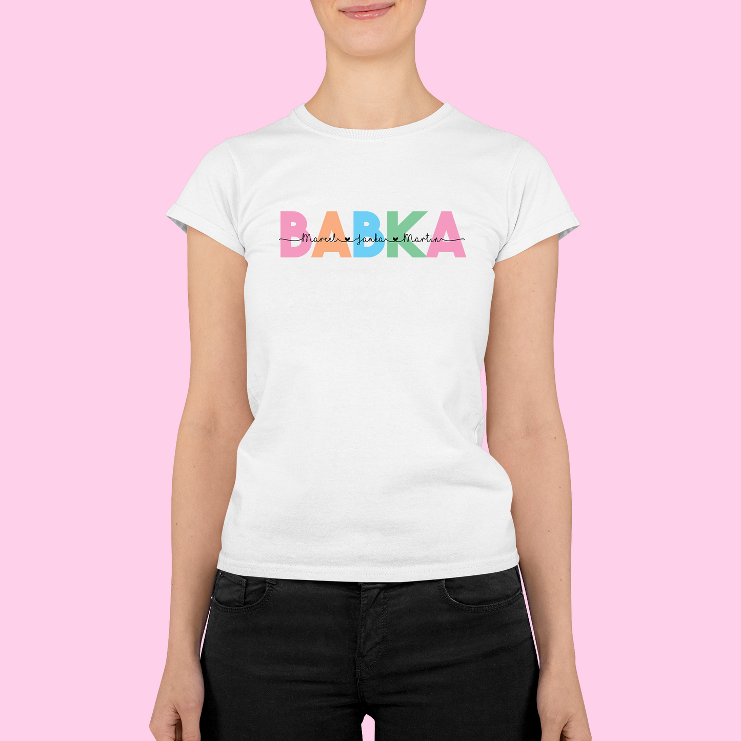 Tričko | Darček pre babku | Babka s menami vnúčat |
