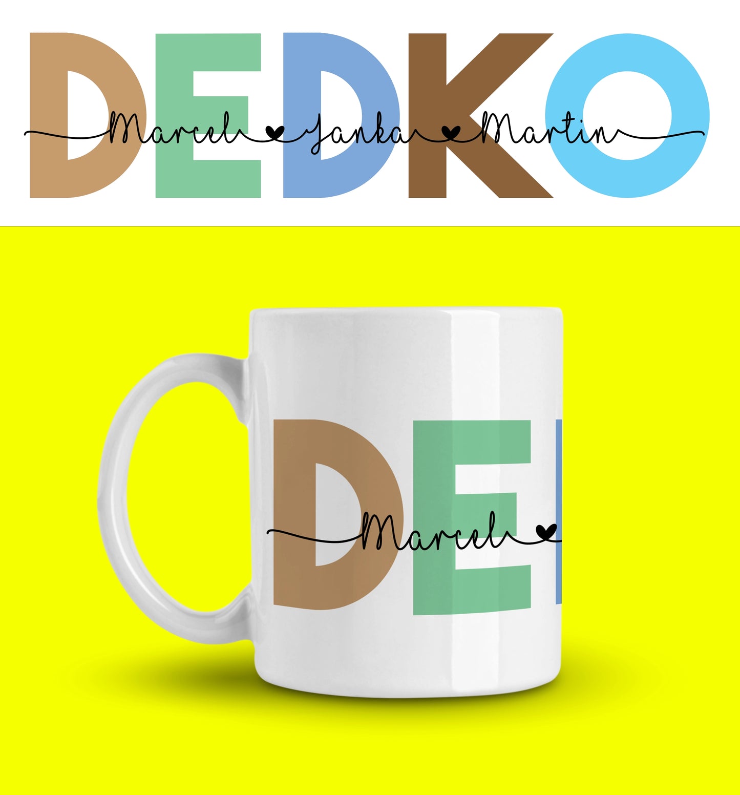 Hrnček | Darček pre dedka | Dedko s menami vnúčat |