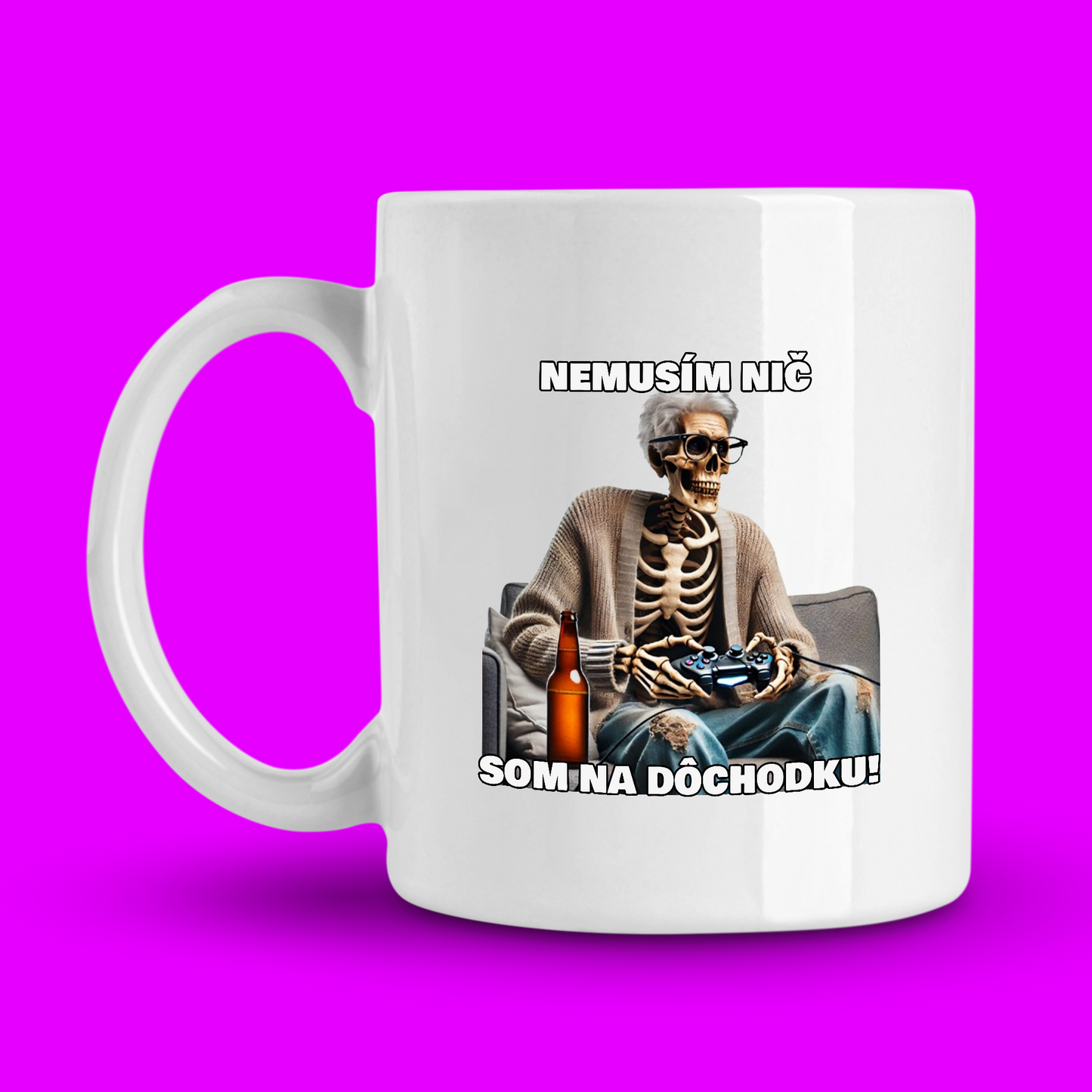 Hrnček | Darček pre dedka | Nemusím nič som na dôchodku - dedko hráč |