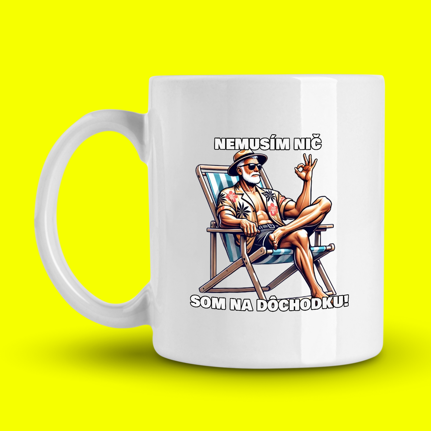 Hrnček | Darček pre dedka | Nemusím nič som na dôchodku - fit dedko |