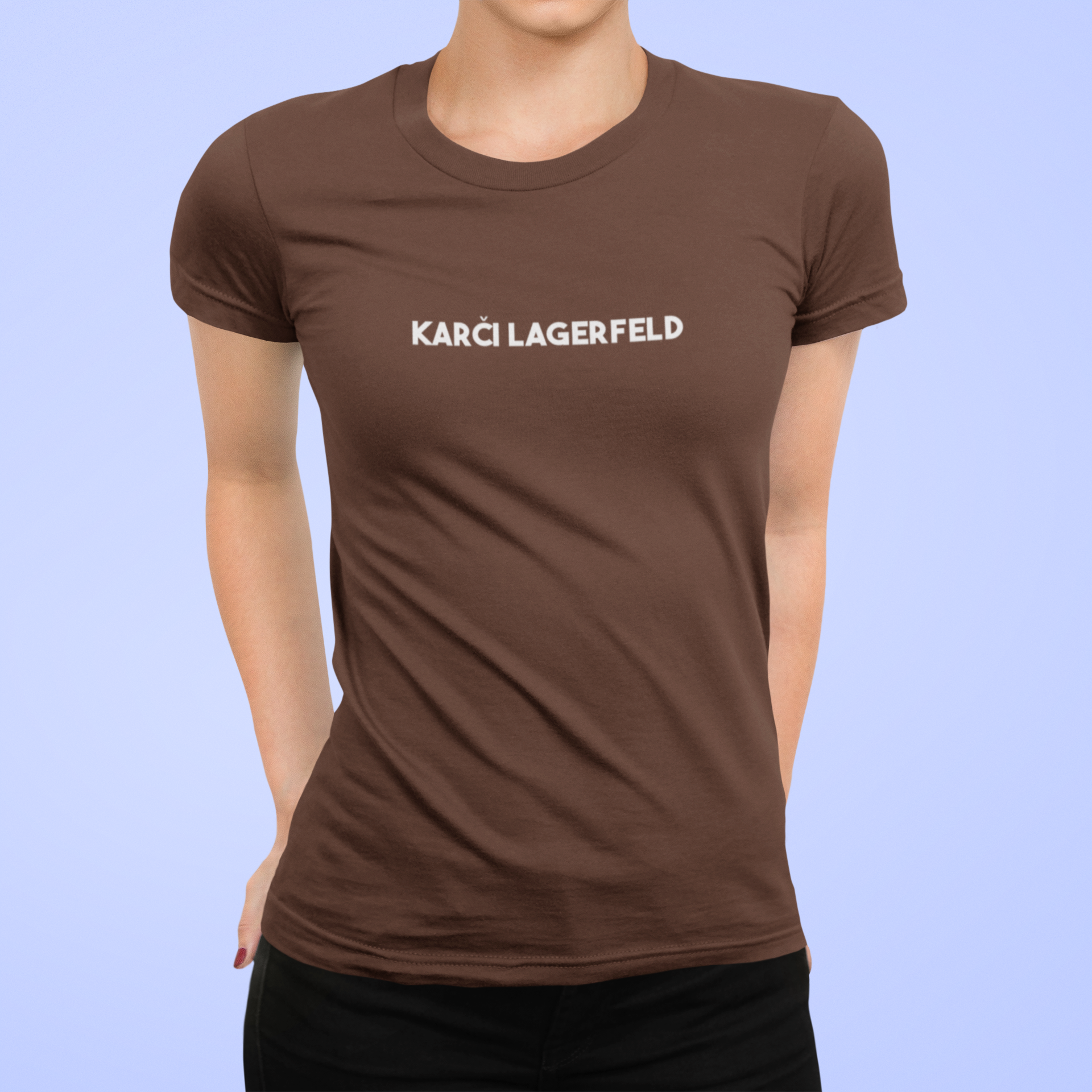 Tričko s nápisom "Karči Lagerfeld" - Bombové