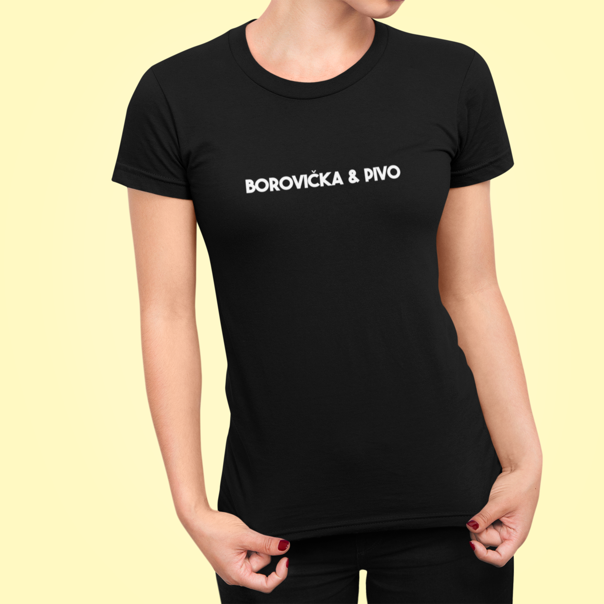 Tričko s nápisom "Borovička & pivo" - Bombové