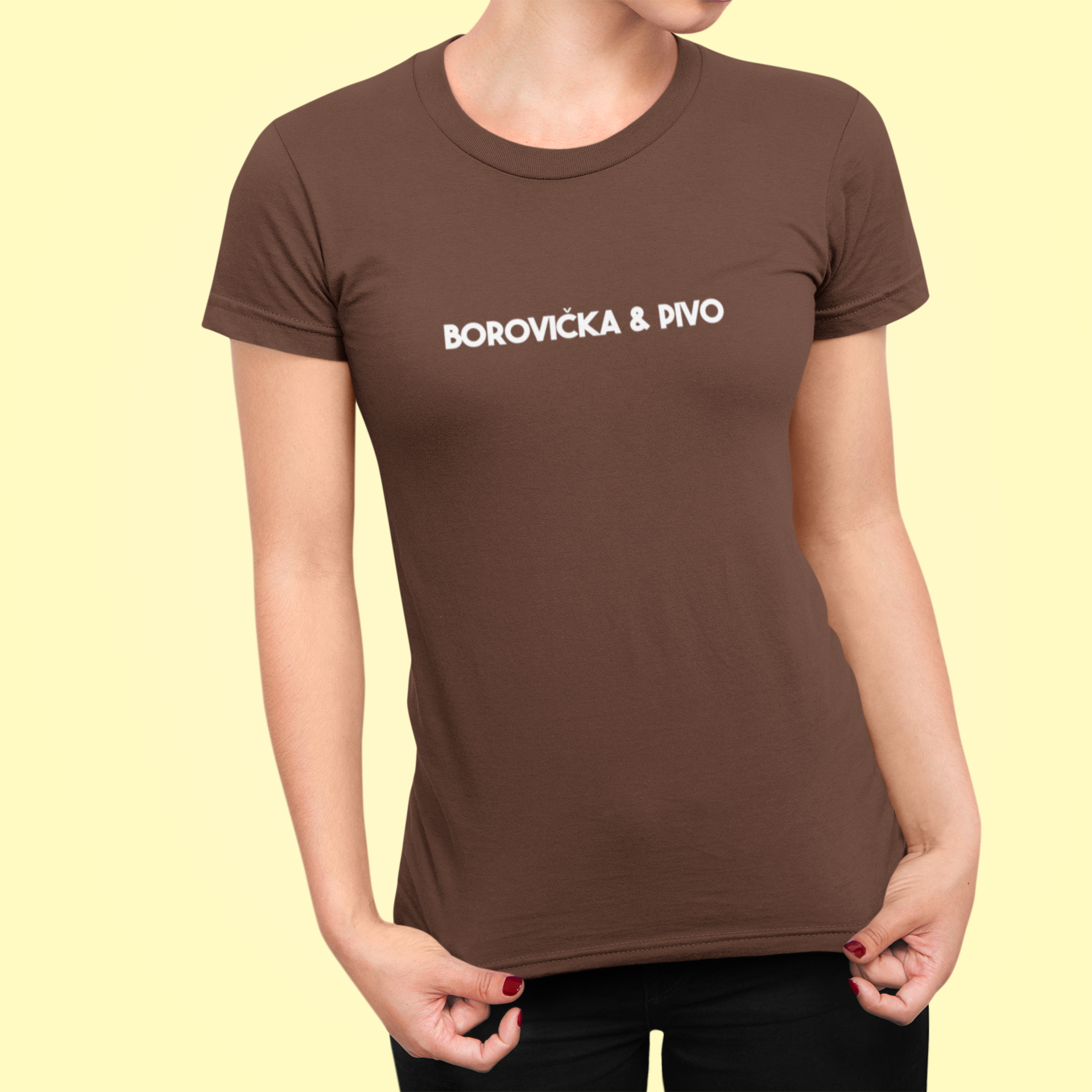 Tričko s nápisom "Borovička & pivo" - Bombové