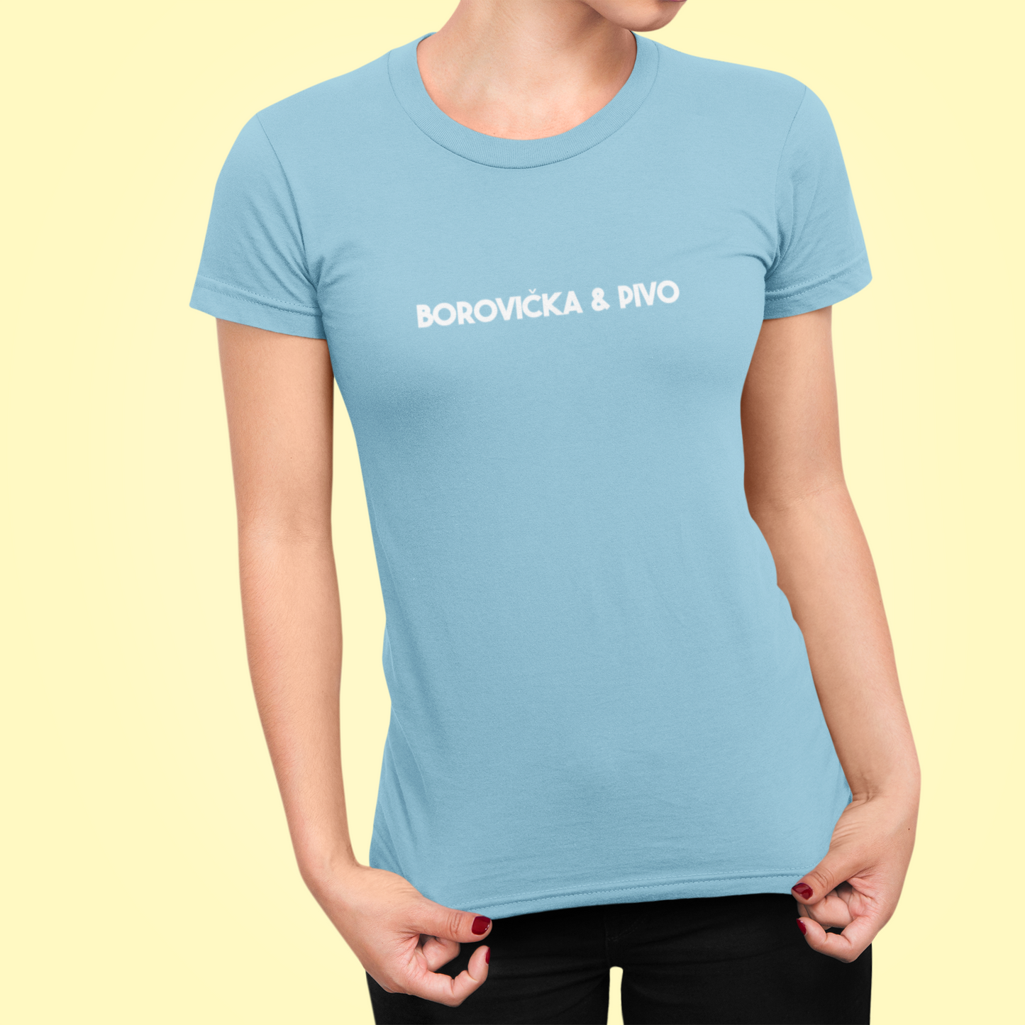 Tričko s nápisom "Borovička & pivo" - Bombové