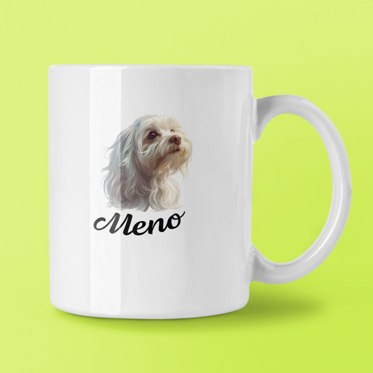 Hrnček Maltezák | personalizovaný hrnček s menom psíka - Bombové