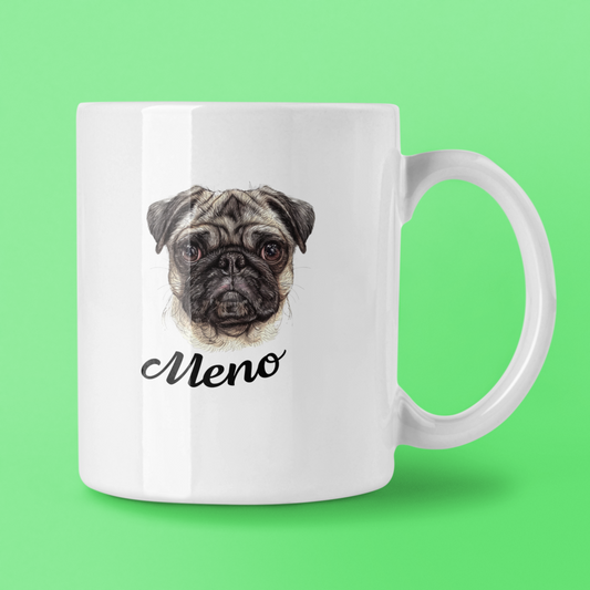Hrnček Mopslík | personalizovaný hrnček s menom psíka - Bombové