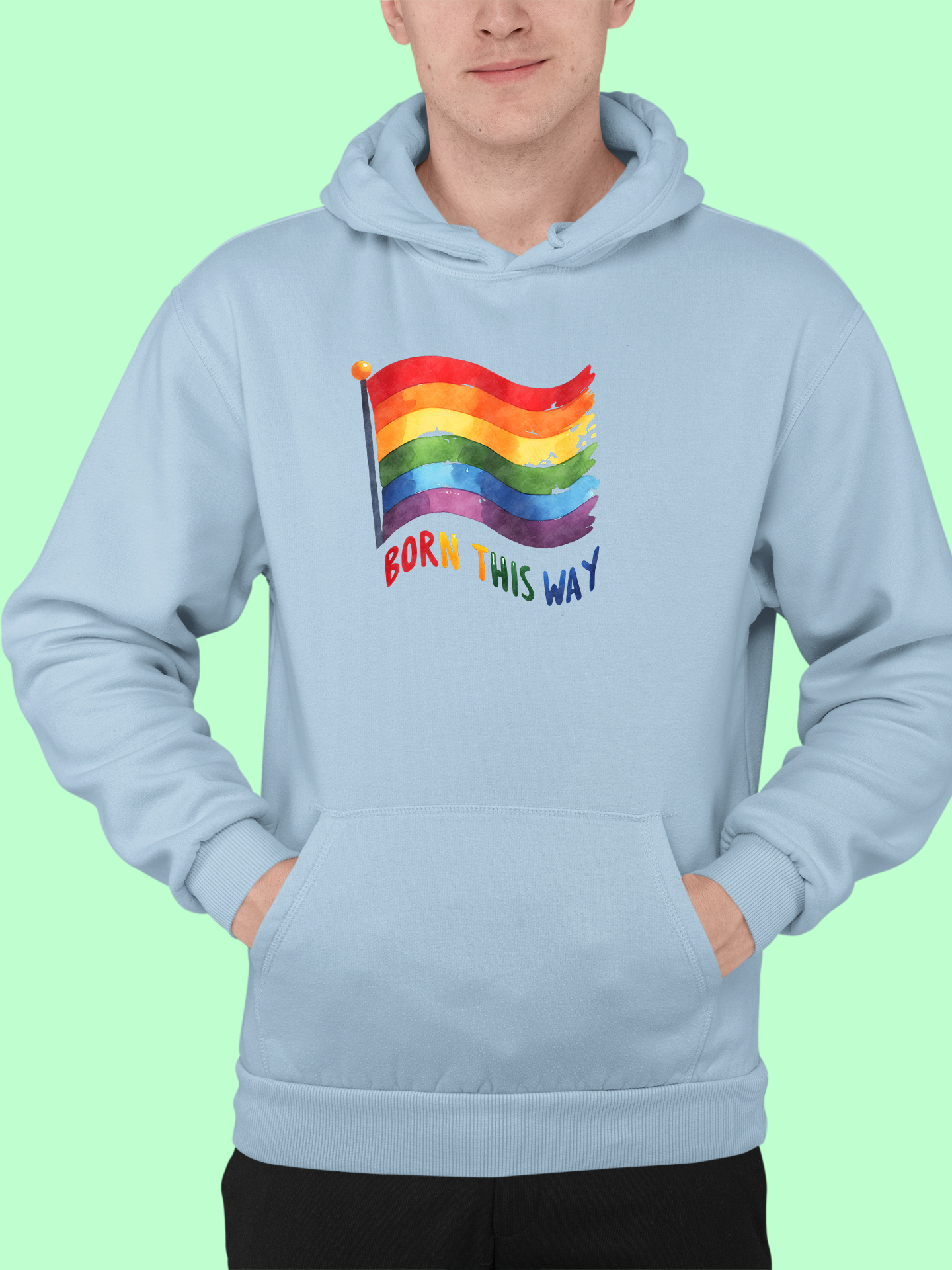 Mikina "Born this way" s Dúhovou Vlajkou