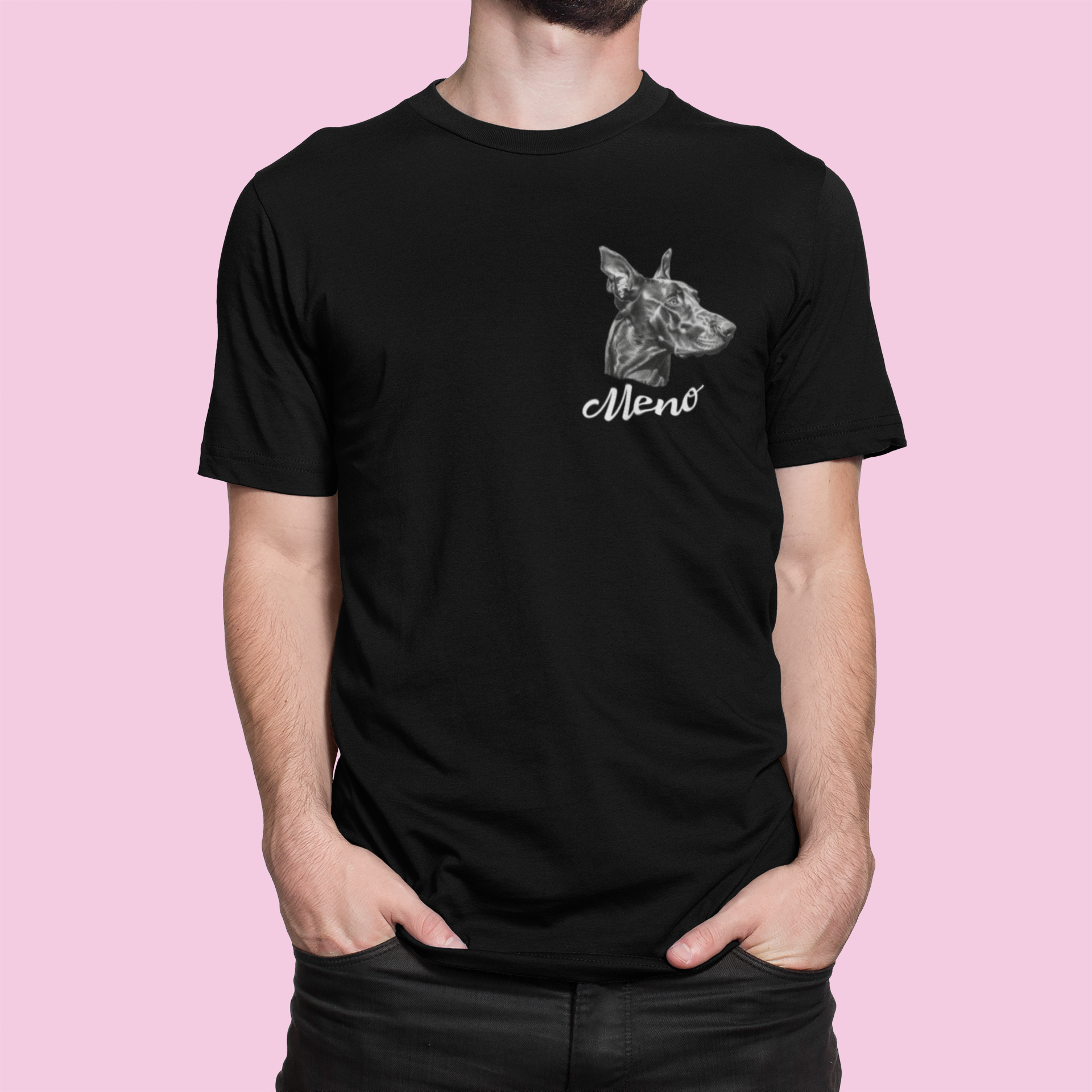 Tričko Doberman | personalizované tričko s menom psíka - Bombové
