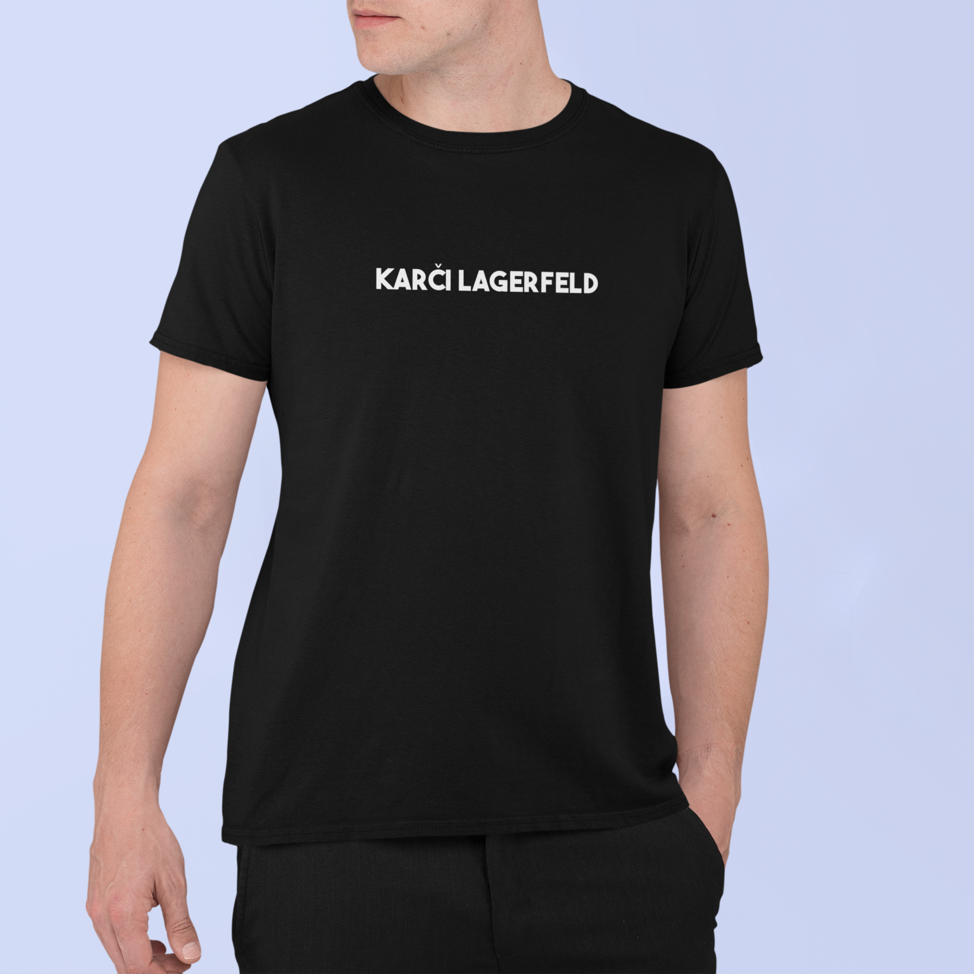 Tričko s nápisom "Karči Lagerfeld" - Bombové