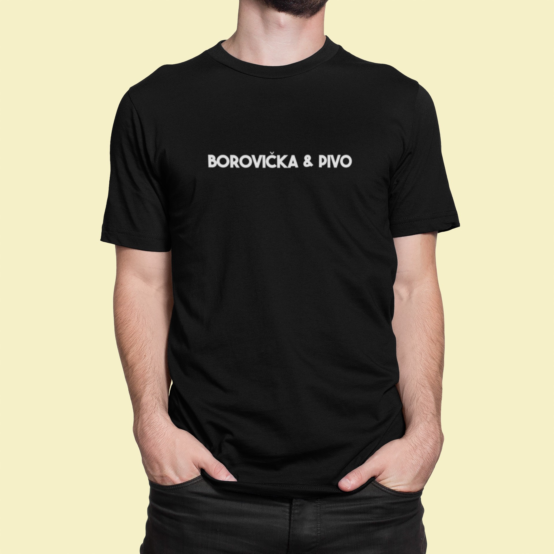 Tričko s nápisom "Borovička & pivo" - Bombové