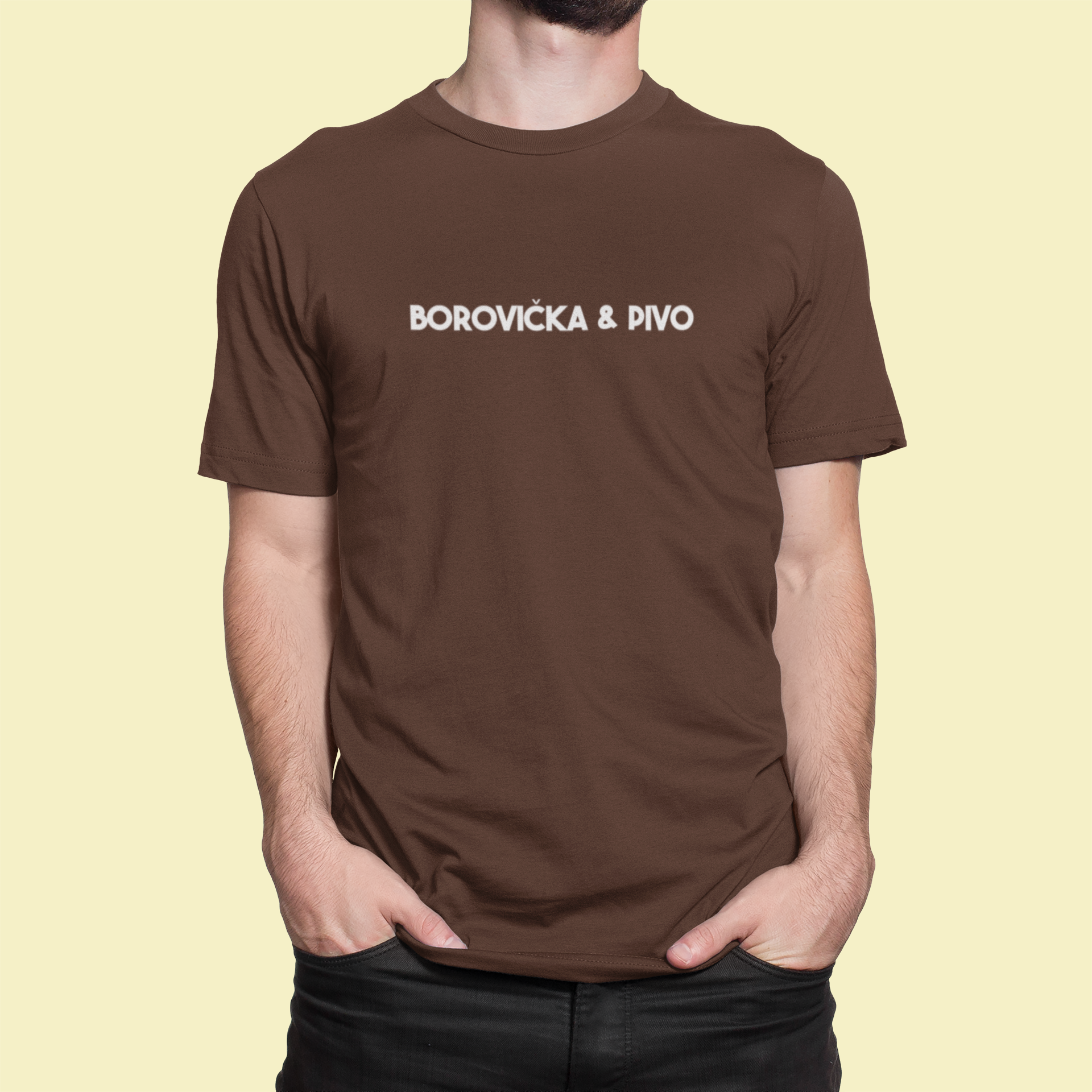 Tričko s nápisom "Borovička & pivo" - Bombové