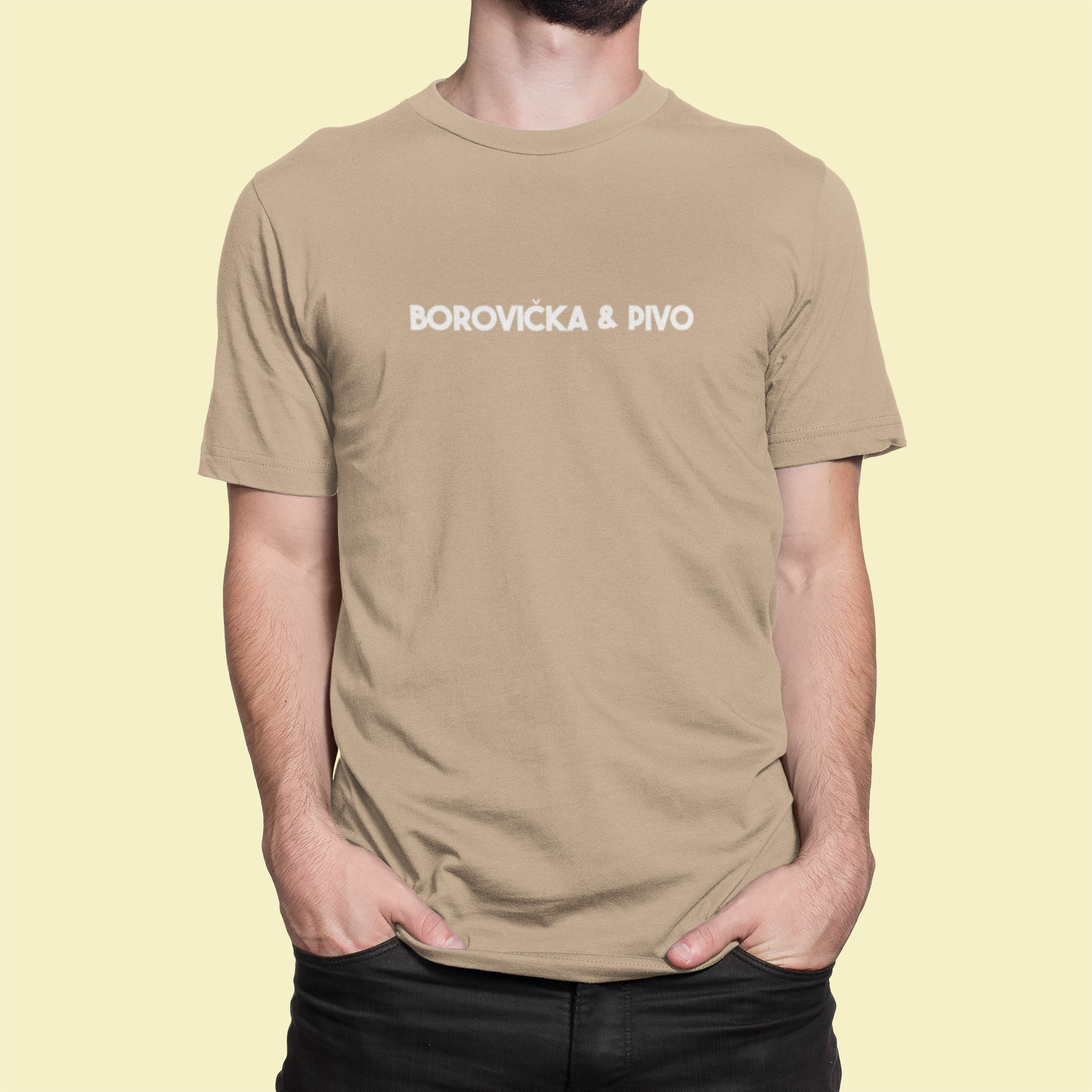 Tričko s nápisom "Borovička & pivo" - Bombové