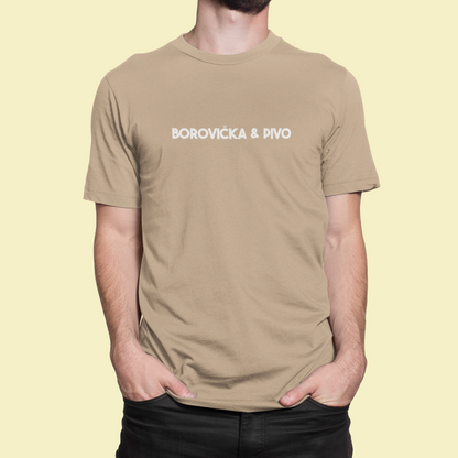Tričko s nápisom "Borovička & pivo" - Bombové