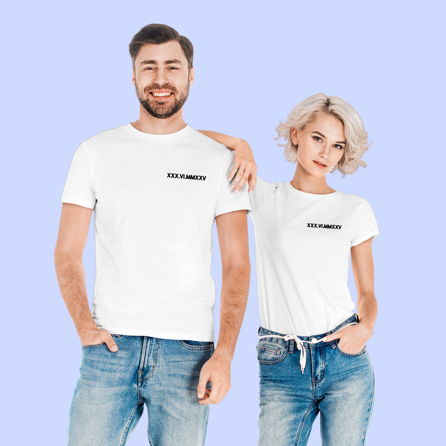 Trička pre páry s vlastným dátumom
