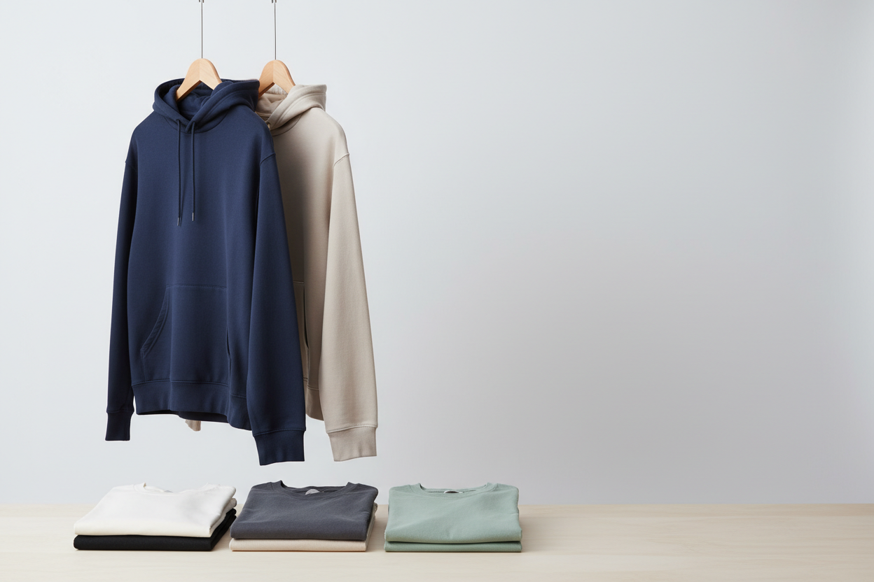 Obrázok tričiek a mikín v minimalistickom štýle