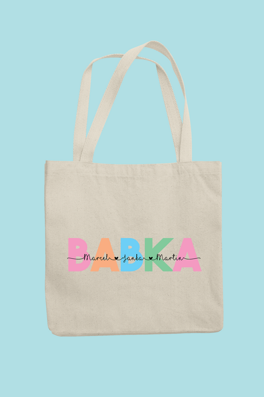 Taška | Darček pre babku | Babka s menami vnúčat |